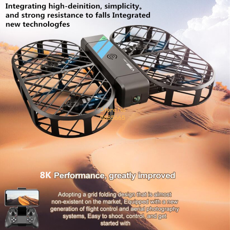 Drone Ae Rc - 8K HD Camera 360° Protection Optical