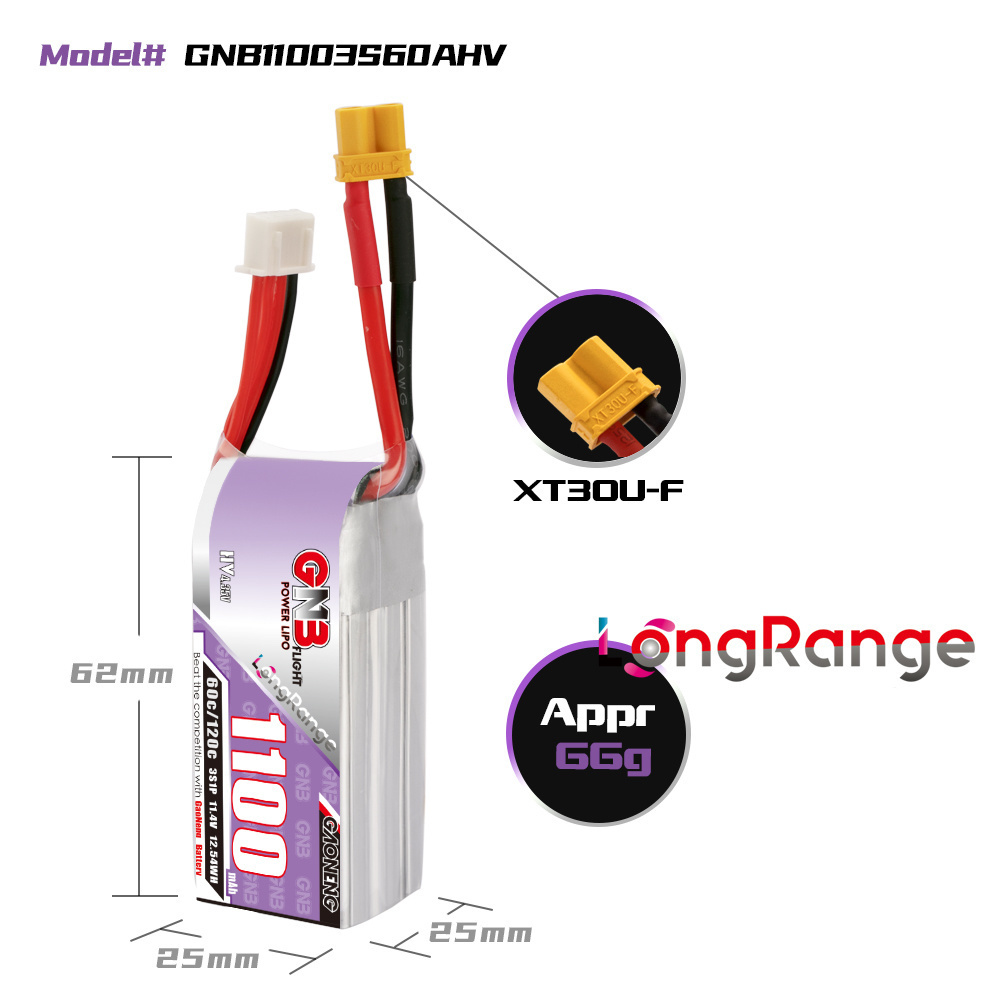 GNB 1100mAh 2S 3S 4S 6S 60C/12 - Drone Rc Leading ulasan dan harga