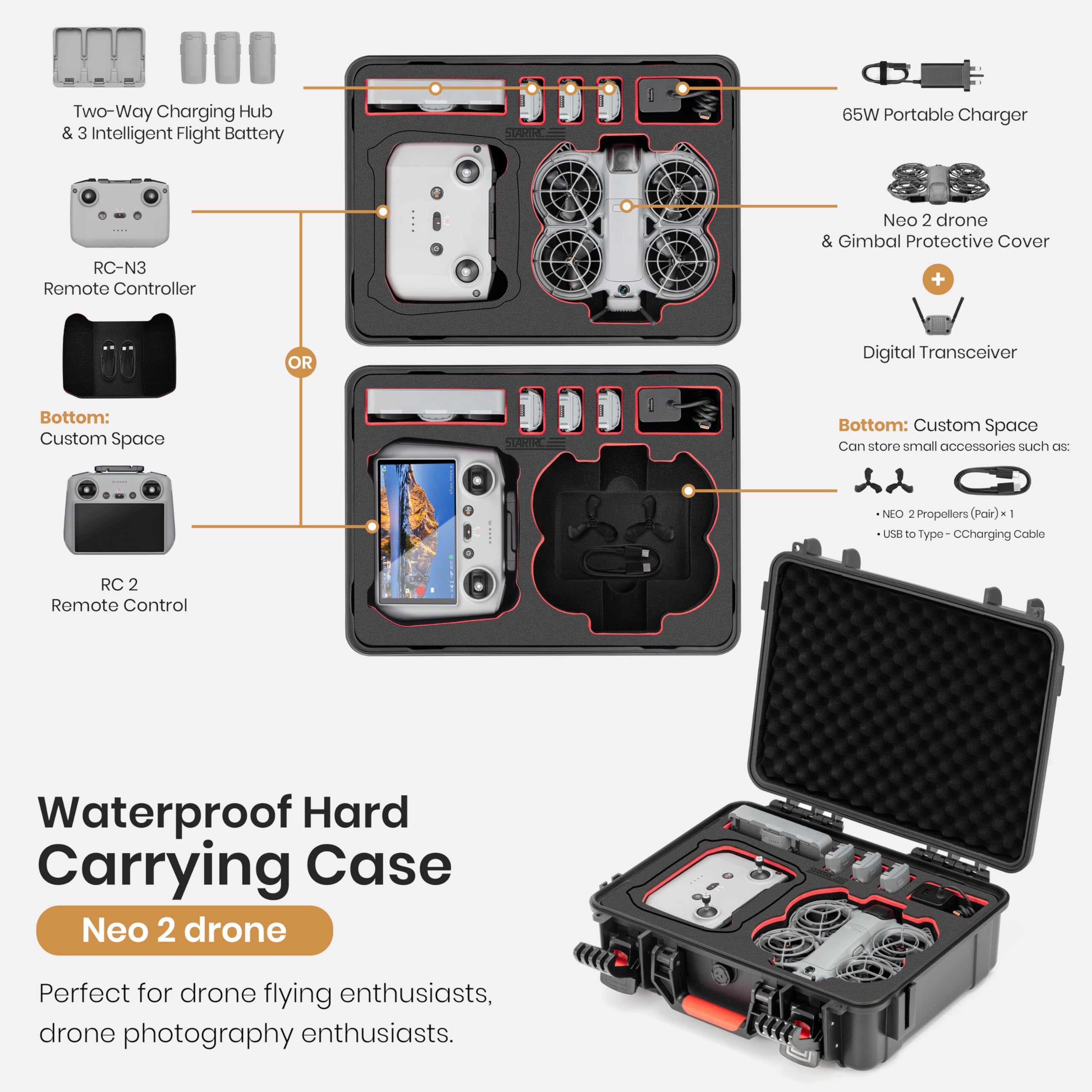STARTRC Waterproof Hard Carryi - Drone Rc Cover ulasan dan harga